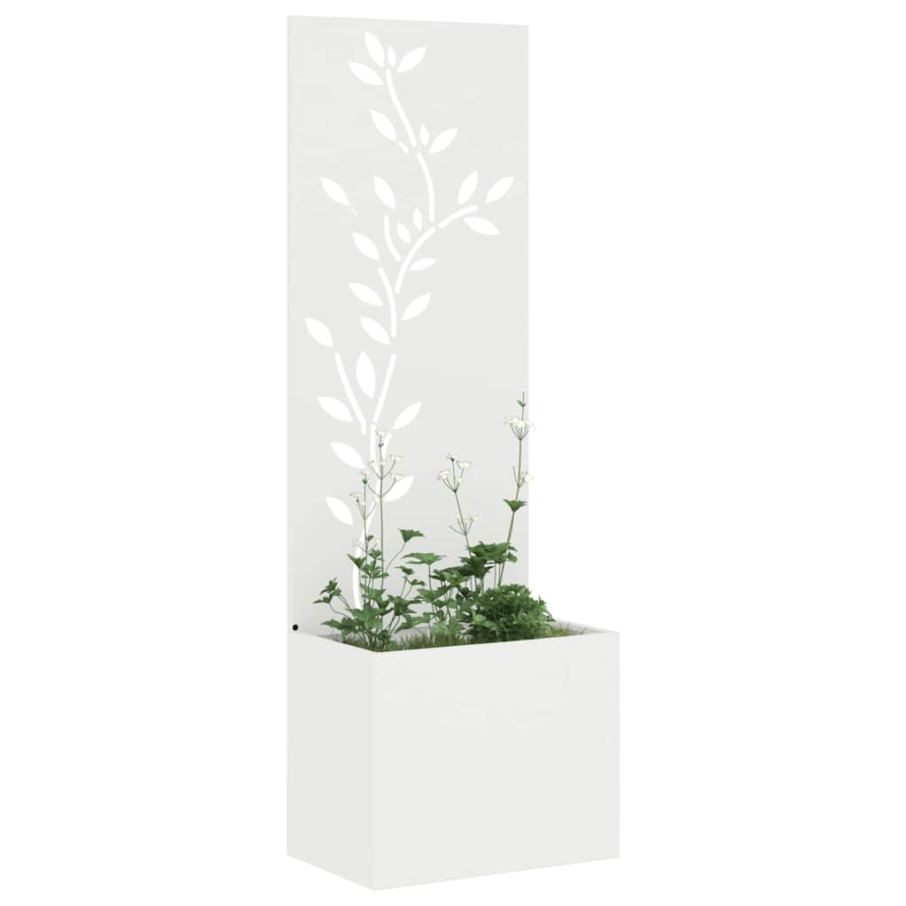 Vaso da Giardino con Pannello Decorativo Bianco 50 x 140 cm