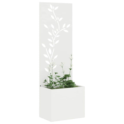 Vaso da Giardino con Pannello Decorativo Bianco 50 x 140 cm