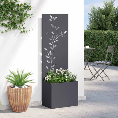 Vaso da Giardino con Pannello Decorativo Antracite 50 x 140 cm