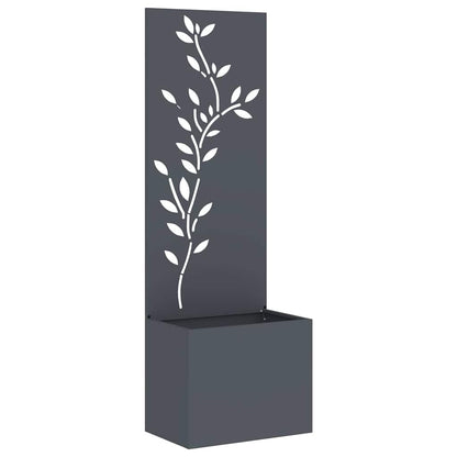 Vaso da Giardino con Pannello Decorativo Antracite 50 x 140 cm
