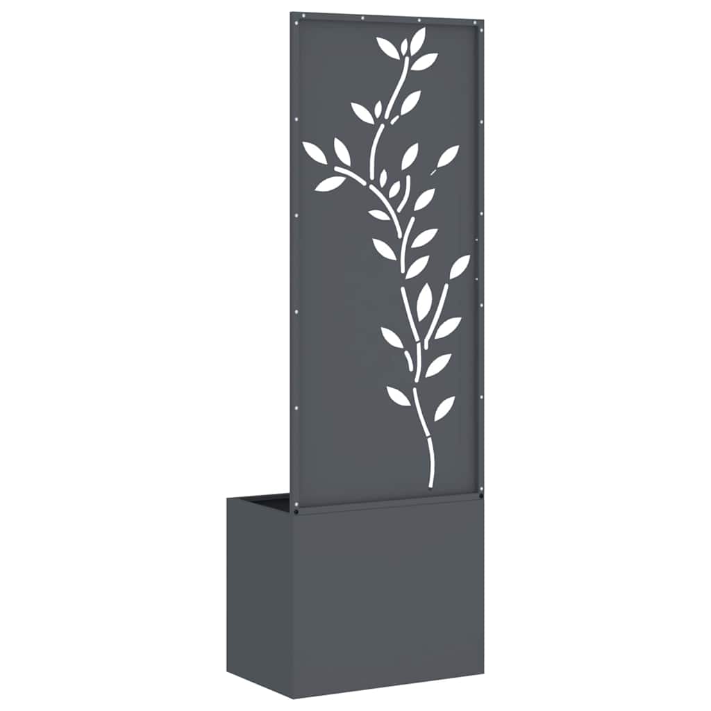 Vaso da Giardino con Pannello Decorativo Antracite 50 x 140 cm