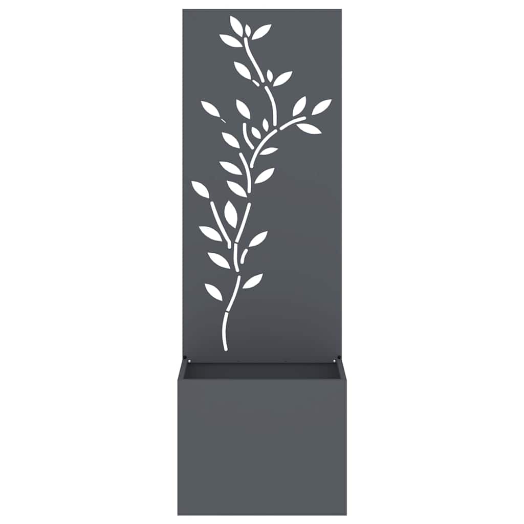 Vaso da Giardino con Pannello Decorativo Antracite 50 x 140 cm