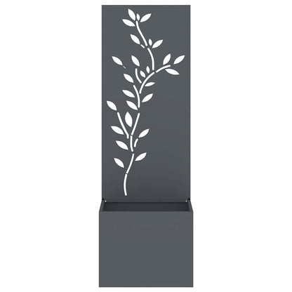 Vaso da Giardino con Pannello Decorativo Antracite 50 x 140 cm