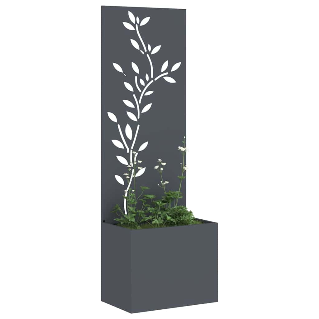 Vaso da Giardino con Pannello Decorativo Antracite 50 x 140 cm