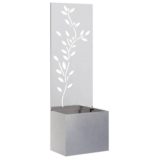 Vaso da Giardino con Pannello Decorativo Argento 50 x 140 cm