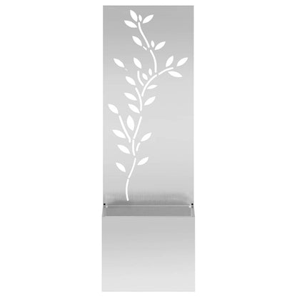 Vaso da Giardino con Pannello Decorativo Argento 50 x 140 cm