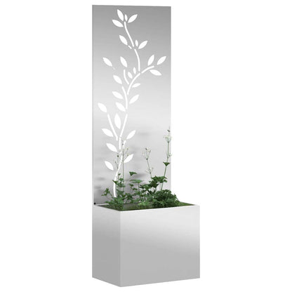 Vaso da Giardino con Pannello Decorativo Argento 50 x 140 cm