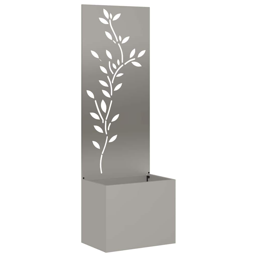 Vaso da Giardino con Pannello Decorativo Ruggine 50 x 140 cm