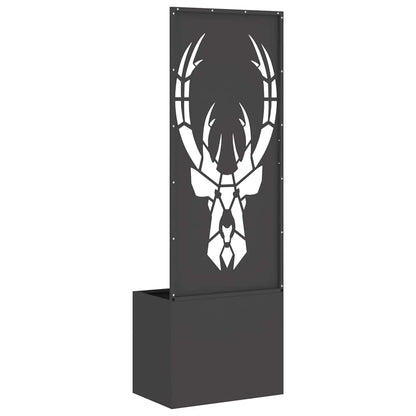 Vaso da Giardino con Pannello Decorativo Nero 50 x 140 cm