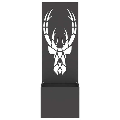 Vaso da Giardino con Pannello Decorativo Nero 50 x 140 cm