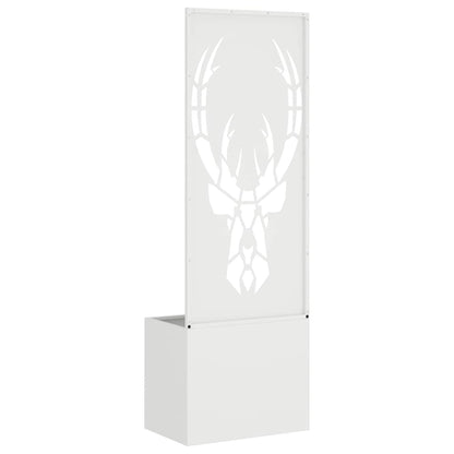Vaso da Giardino con Pannello Decorativo Bianco 50 x 140 cm