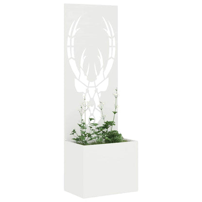 Vaso da Giardino con Pannello Decorativo Bianco 50 x 140 cm