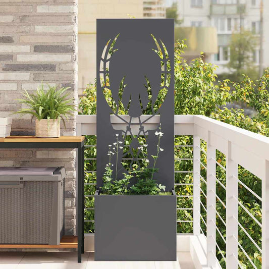 Vaso da Giardino con Pannello Decorativo Antracite 50 x 140 cm