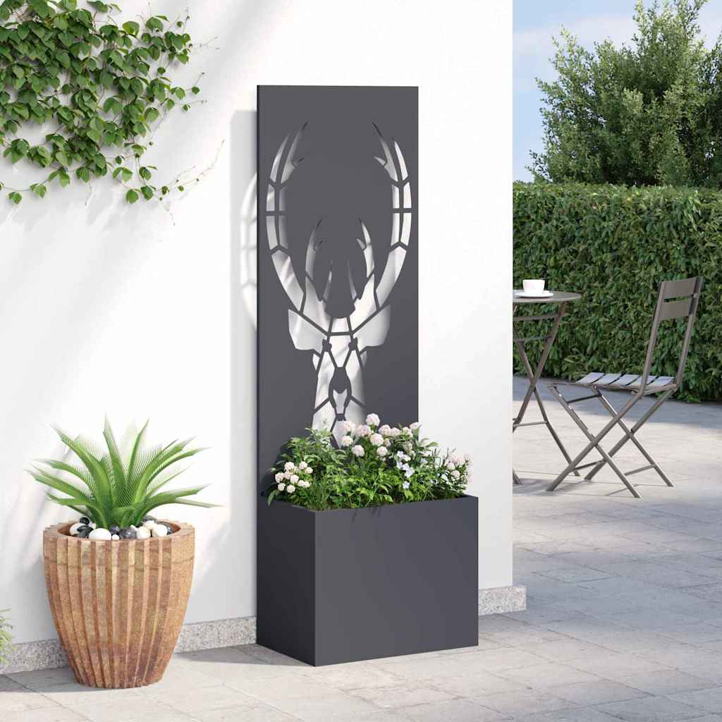 Vaso da Giardino con Pannello Decorativo Antracite 50 x 140 cm