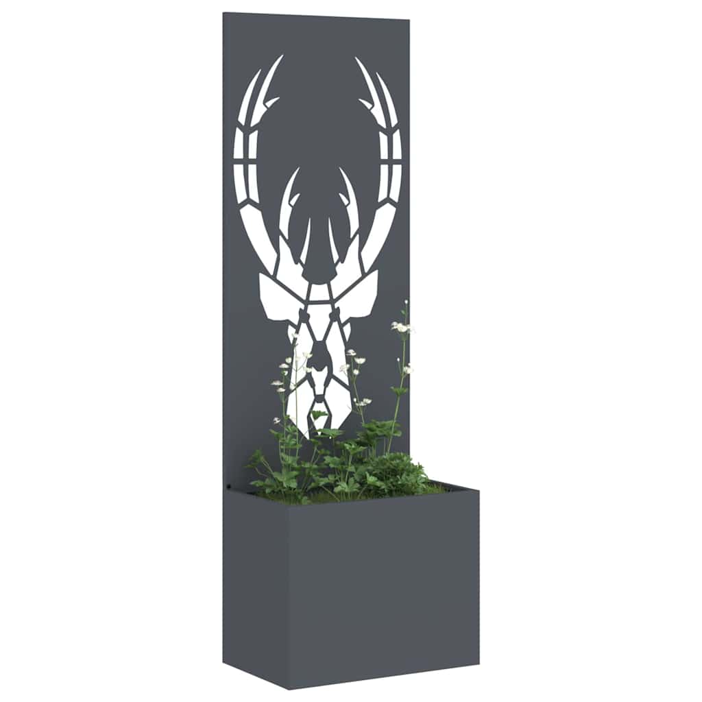 Vaso da Giardino con Pannello Decorativo Antracite 50 x 140 cm