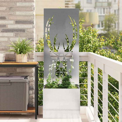 Vaso da Giardino con Pannello Decorativo Argento 50 x 140 cm