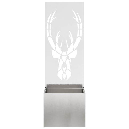 Vaso da Giardino con Pannello Decorativo Argento 50 x 140 cm
