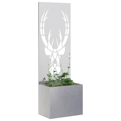 Vaso da Giardino con Pannello Decorativo Argento 50 x 140 cm