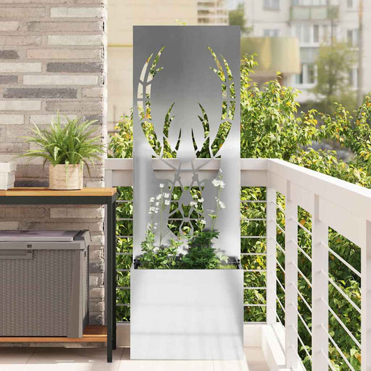 Vaso da Giardino con Pannello Decorativo Argento 50 x 140 cm
