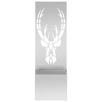 Vaso da Giardino con Pannello Decorativo Argento 50 x 140 cm