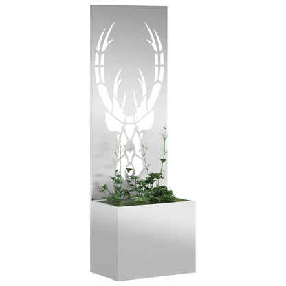 Vaso da Giardino con Pannello Decorativo Argento 50 x 140 cm