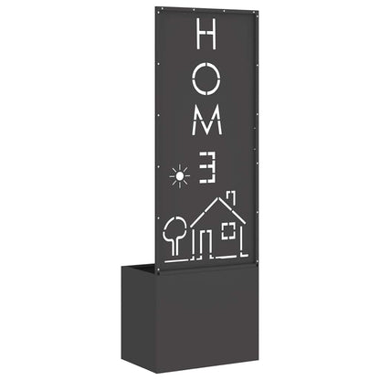 Vaso da Giardino con Pannello Decorativo Nero 50 x 140 cm