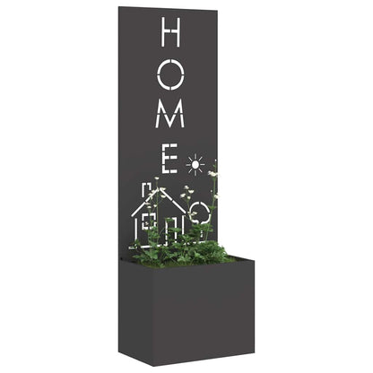 Vaso da Giardino con Pannello Decorativo Nero 50 x 140 cm