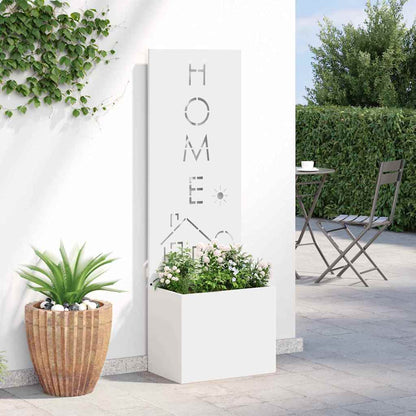 Vaso da Giardino con Pannello Decorativo Bianco 50 x 140 cm