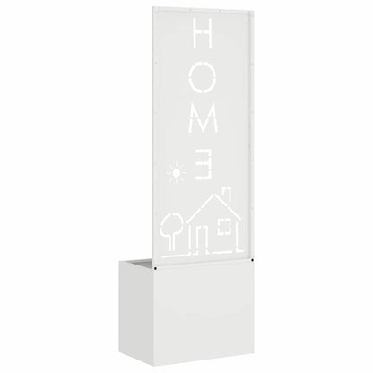 Vaso da Giardino con Pannello Decorativo Bianco 50 x 140 cm