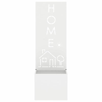 Vaso da Giardino con Pannello Decorativo Bianco 50 x 140 cm