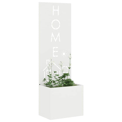 Vaso da Giardino con Pannello Decorativo Bianco 50 x 140 cm