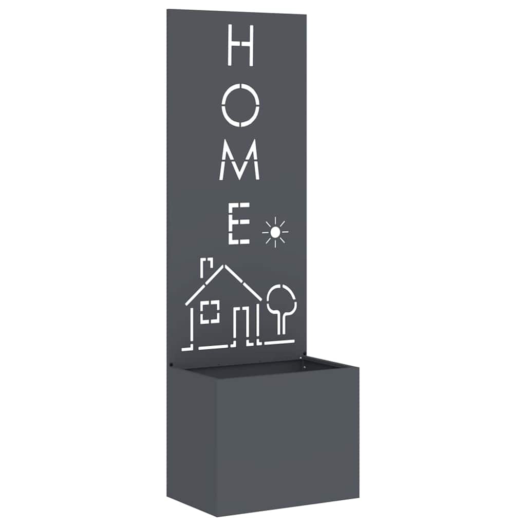 Vaso da Giardino con Pannello Decorativo Antracite 50 x 140 cm