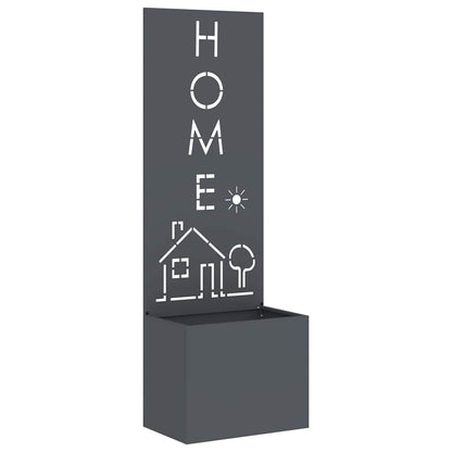 Vaso da Giardino con Pannello Decorativo Antracite 50 x 140 cm