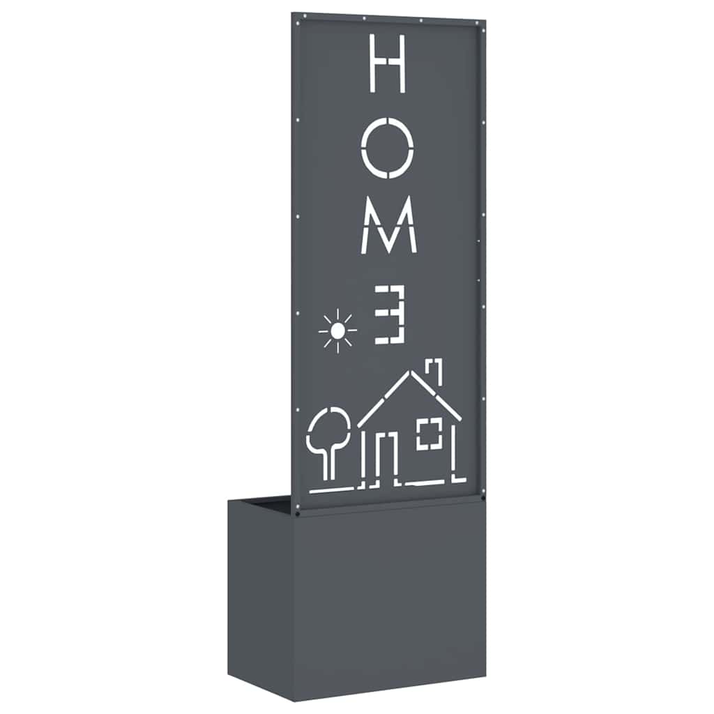 Vaso da Giardino con Pannello Decorativo Antracite 50 x 140 cm