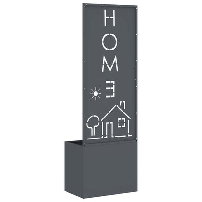 Vaso da Giardino con Pannello Decorativo Antracite 50 x 140 cm