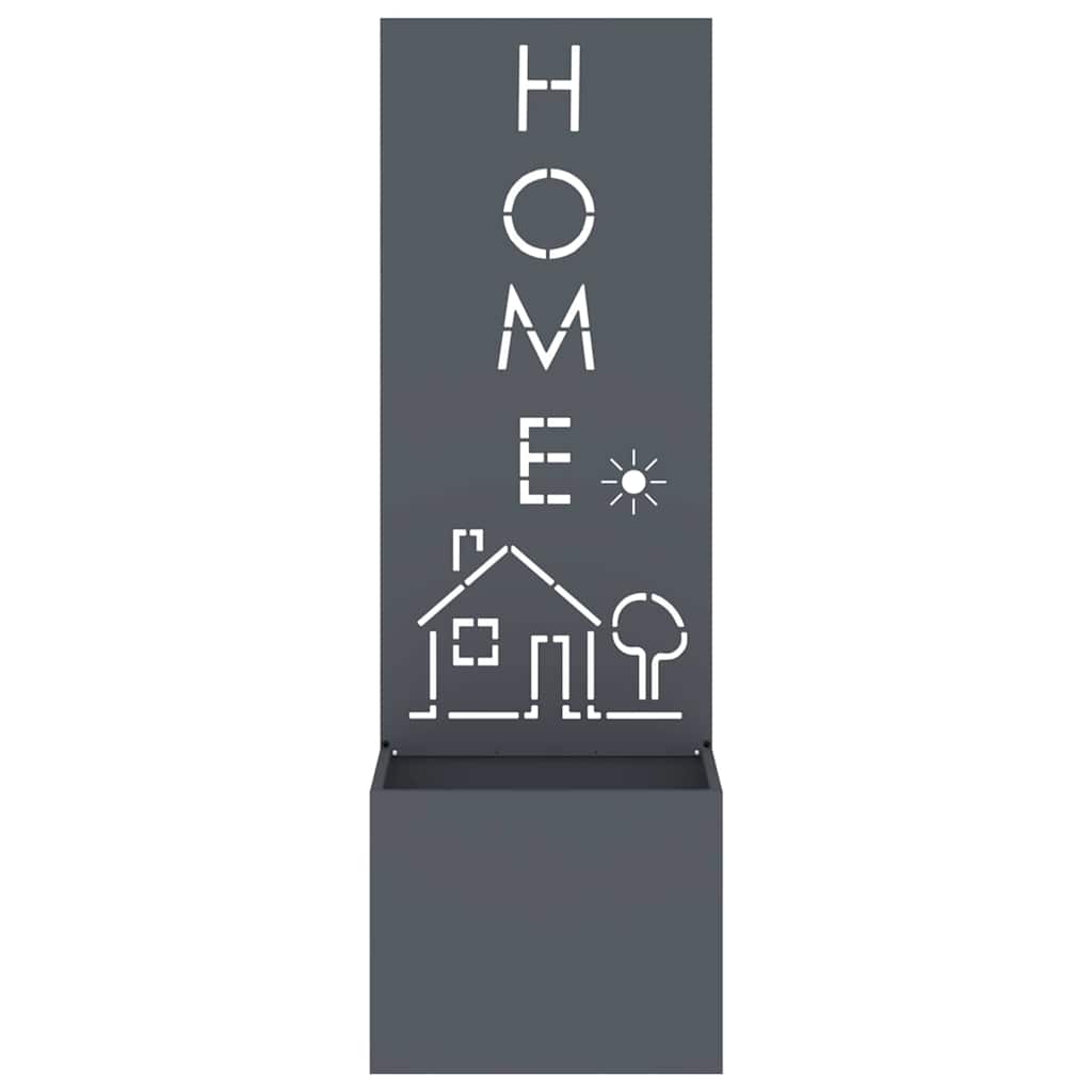 Vaso da Giardino con Pannello Decorativo Antracite 50 x 140 cm