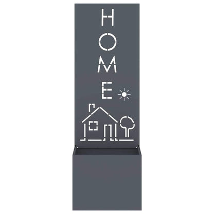 Vaso da Giardino con Pannello Decorativo Antracite 50 x 140 cm