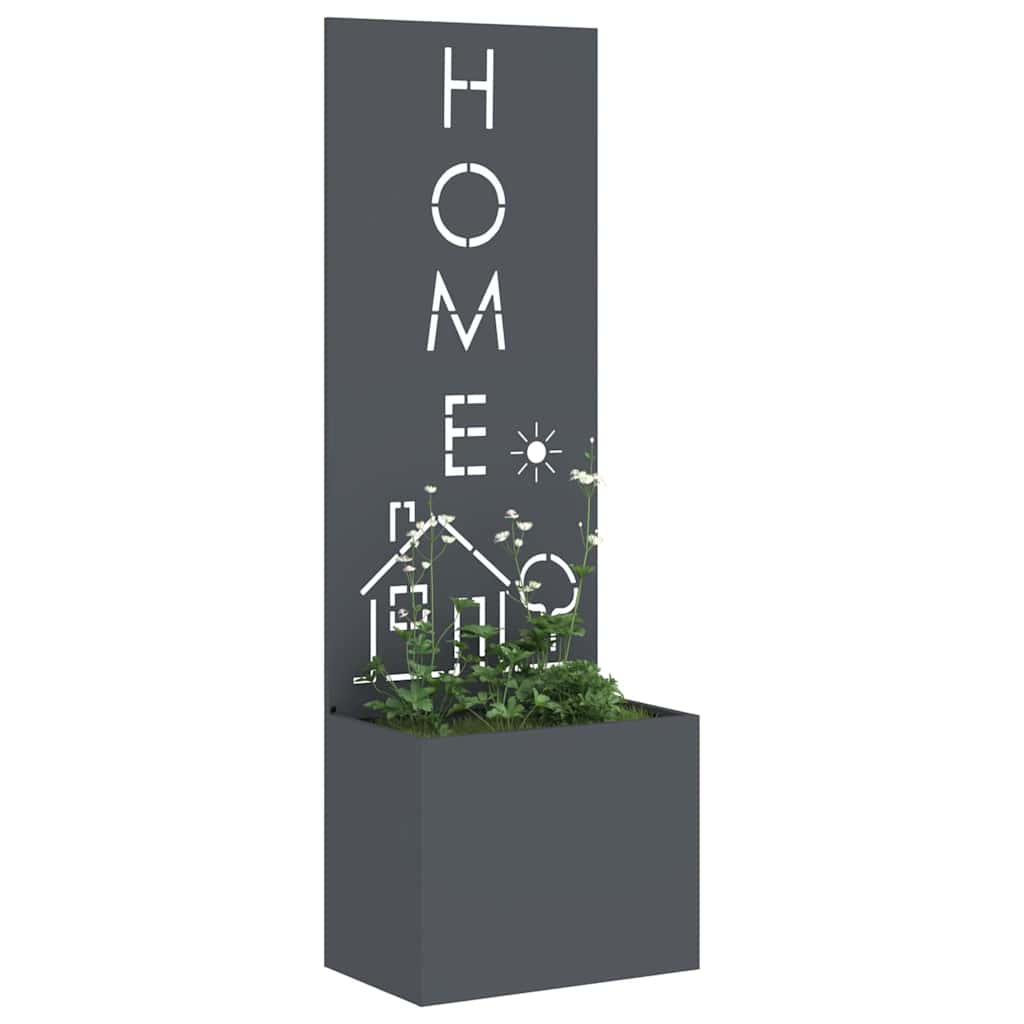 Vaso da Giardino con Pannello Decorativo Antracite 50 x 140 cm