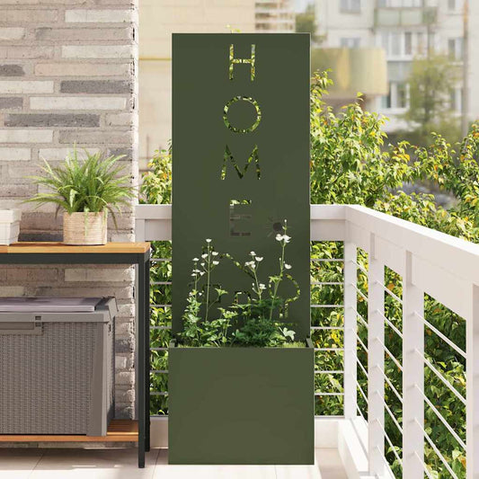 Vaso da Giardino con Pannello Decorativo Oliver verde