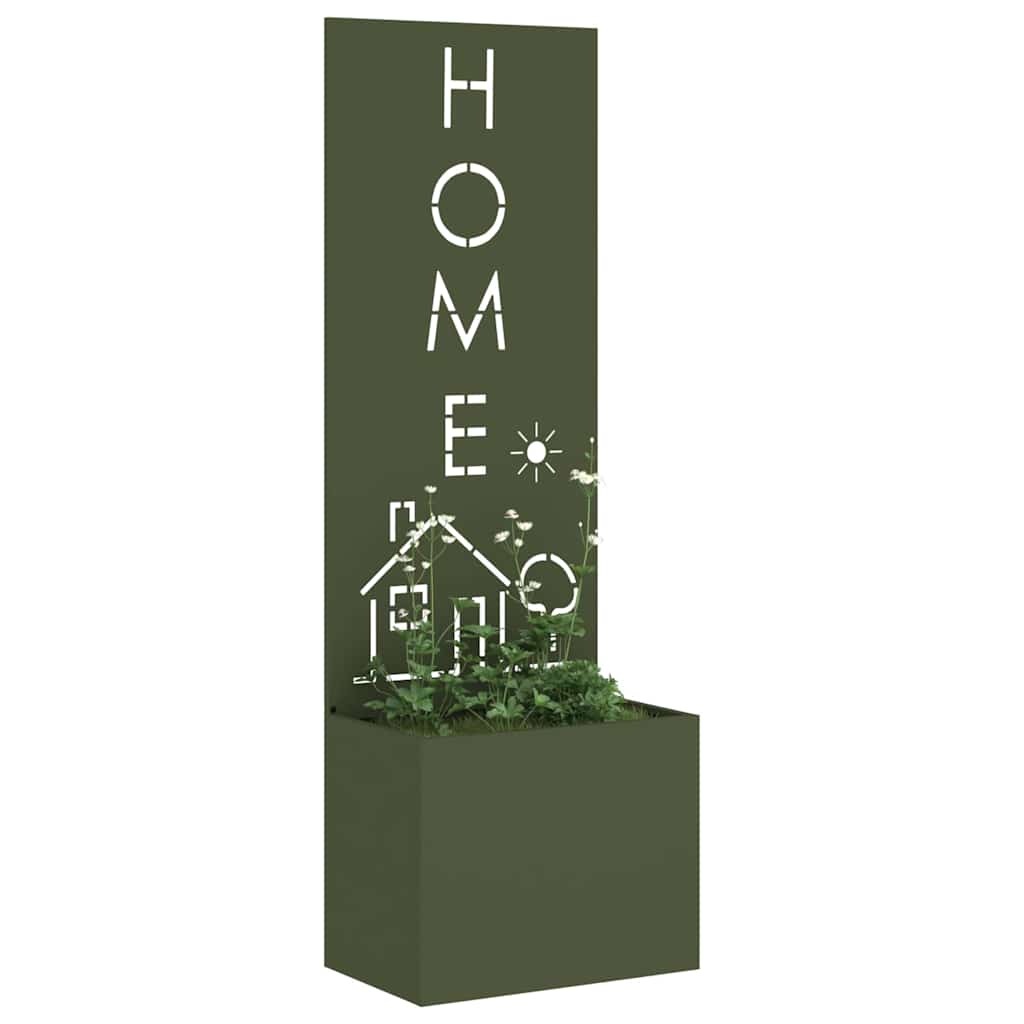 Vaso da Giardino con Pannello Decorativo Oliver verde