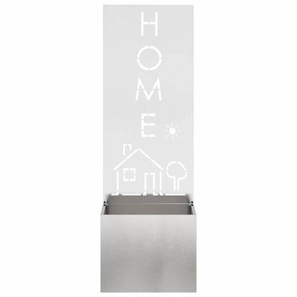 Vaso da Giardino con Pannello Decorativo Argento 50 x 140 cm