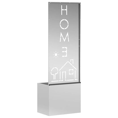 Vaso da Giardino con Pannello Decorativo Argento 50 x 140 cm