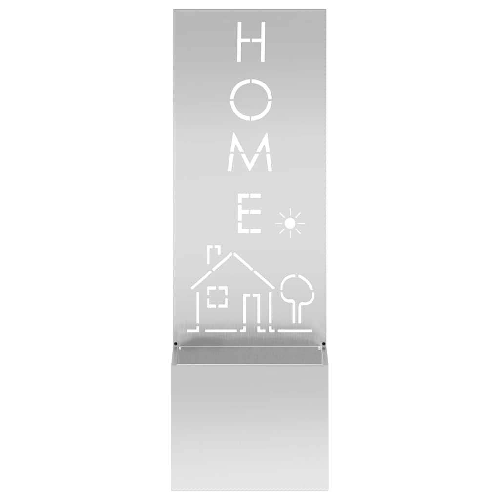 Vaso da Giardino con Pannello Decorativo Argento 50 x 140 cm
