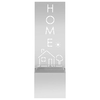 Vaso da Giardino con Pannello Decorativo Argento 50 x 140 cm
