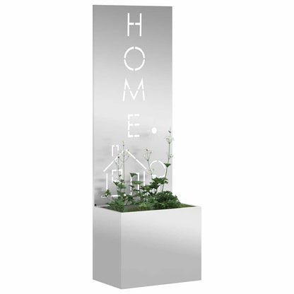 Vaso da Giardino con Pannello Decorativo Argento 50 x 140 cm