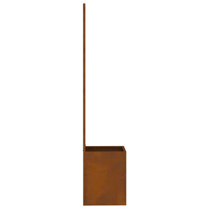Vaso da Giardino con Pannello Decorativo Ruggine 50 x 140 cm