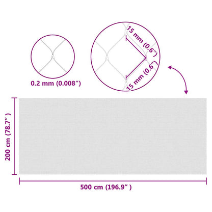 Reticolo di Protezione per Uccelli Verde 2 x 5 m HDPE