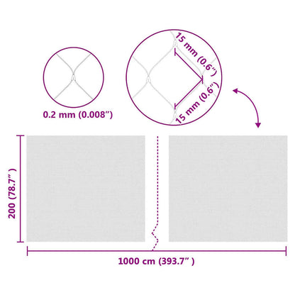 Reticolo di Protezione per Uccelli Verde 2 x 10 m HDPE
