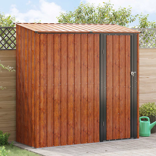 Casette da giardino Marrone 203 x 85,5 x 200 cm Metallo | homemem39