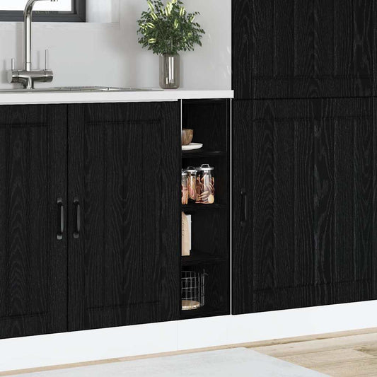 Base per Cucina con lo scaffale Rovere nero 20 x 44,5 x 81,5 cm | homemem39